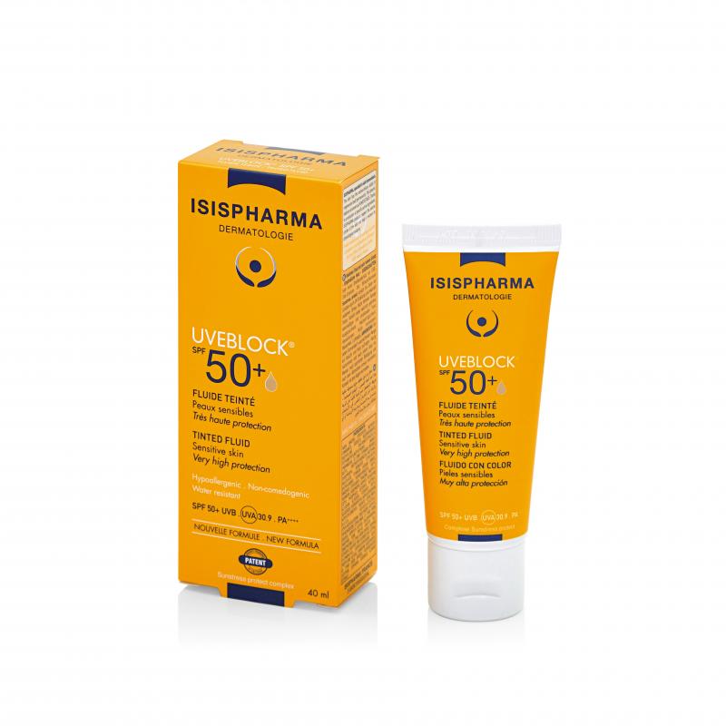 UVEBLOCK SPF 50+ Tinted fluid - Tónovaný fluid s velmi vysokou ochranou SPF 50+