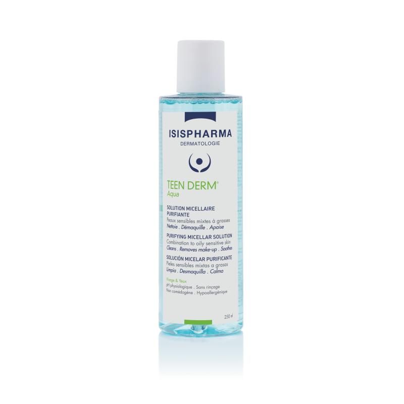 TEEN DERM Aqua - Čisticí a odličovací micelární voda, 250 ml