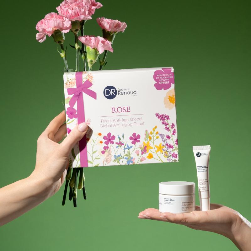 Coffret Rituel Anti-Âge Global Rose / Box GLOBÁLNĚ OMLAZUJICÍ RITUÁL S EXTRAKTY Z RŮŽE